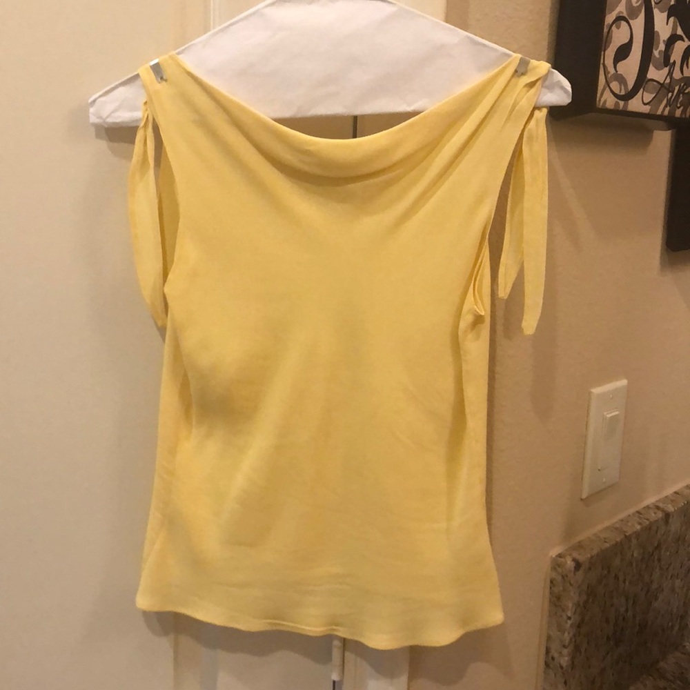 Yellow 100% Rayon Drape Tank